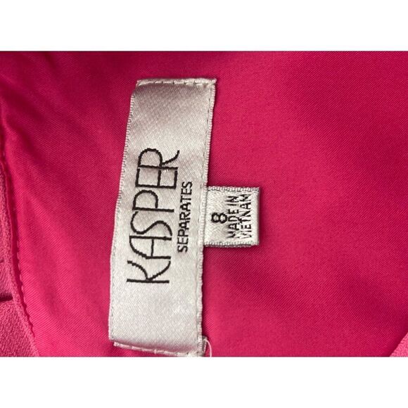 Kasper Women Sleeveless Pink Ruffle V Neckline Sheath Dress Size 8 - Picture 10 of 10